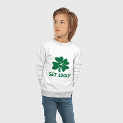 Свитшот хлопковый детский Get lucky, цвет: белый — фото 2