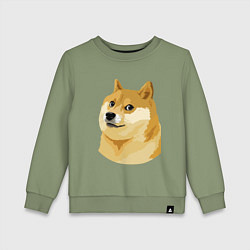 Свитшот хлопковый детский Doge, цвет: авокадо