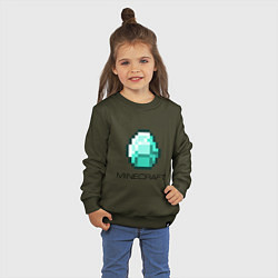 Свитшот хлопковый детский Minecraft Diamond, цвет: хаки — фото 2