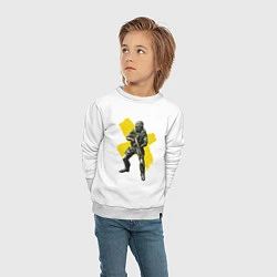 Свитшот хлопковый детский STALKER: Yellow Cross, цвет: белый — фото 2