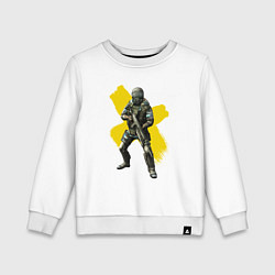 Свитшот хлопковый детский STALKER: Yellow Cross, цвет: белый
