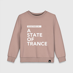 Свитшот хлопковый детский Together in A State of Trance, цвет: пыльно-розовый