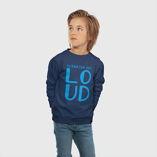 Детский свитшот Thinking Out: Loud / Тёмно-синий – фото 4