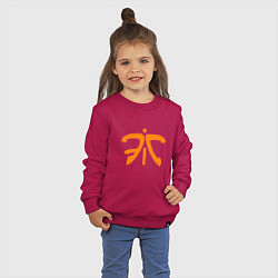 Свитшот хлопковый детский Fnatic Logo, цвет: маджента — фото 2