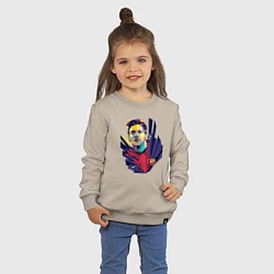 Свитшот хлопковый детский Messi Art, цвет: миндальный — фото 2