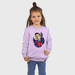 Свитшот хлопковый детский Messi Art, цвет: лаванда — фото 2