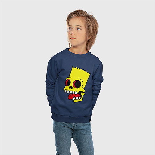 Детский свитшот Bart Skull / Тёмно-синий – фото 4