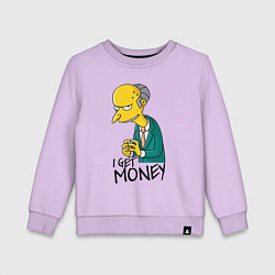 Детский свитшот Mr. Burns: I get money