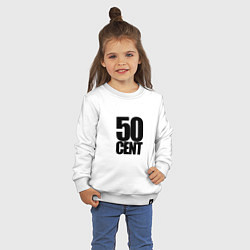 Свитшот хлопковый детский 50 cent logo, цвет: белый — фото 2