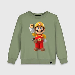 Свитшот хлопковый детский Super Mario, цвет: авокадо