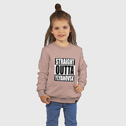 Свитшот хлопковый детский Straight Outta Ylyanovsk, цвет: пыльно-розовый — фото 2