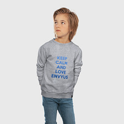 Свитшот хлопковый детский Keep Calm & Love Envyus, цвет: меланж — фото 2