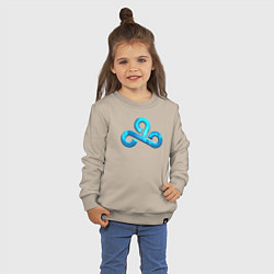 Свитшот хлопковый детский Cloud9 Foil Металлический эффект, цвет: миндальный — фото 2