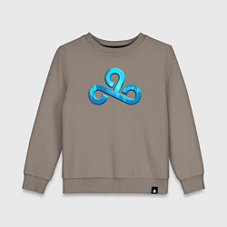 Свитшот хлопковый детский Cloud9 Foil Металлический эффект, цвет: утренний латте