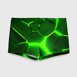 Плавки для мальчика 3D ПЛИТЫ НЕОН NEON GREEN HEXAGON РАЗЛОМ, цвет: 3D-принт