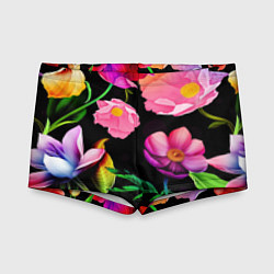 Плавки для мальчика Цветочный узор Floral pattern, цвет: 3D-принт