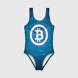 Купальник для девочки Bitcoin Blue, цвет: 3D-принт
