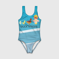 Купальник для девочки Duck stages 3D, цвет: 3D-принт