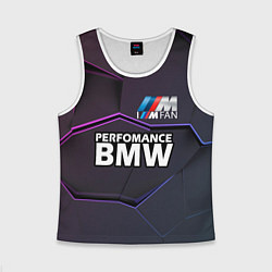 Майка-безрукавка детская BMW Perfomance, цвет: 3D-белый