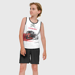 Майка-безрукавка детская Ситроен спорт - эскиз, цвет: 3D-черный — фото 2