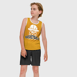 Майка-безрукавка детская Basketball - кольцо и мяч, цвет: 3D-белый — фото 2