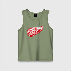 Майка детская хлопок Detroit Red Wings, цвет: авокадо