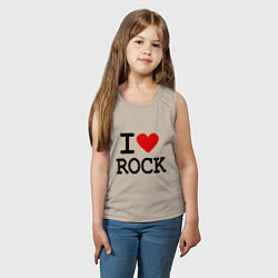 Майка детская хлопок I love Rock, цвет: миндальный — фото 2