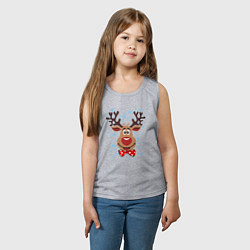 Майка детская хлопок Рождественский олень, цвет: меланж — фото 2