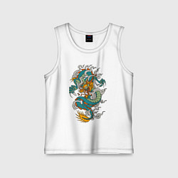 Майка детская хлопок Дракон, цвет: белый