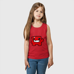Майка детская хлопок Super Meat Boy, цвет: красный — фото 2