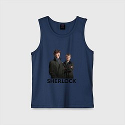 Майка детская хлопок Sherlock, цвет: тёмно-синий