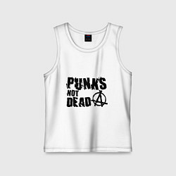 Майка детская хлопок Punks not dead, цвет: белый