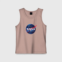 Майка детская хлопок NASA: Cosmic Logo, цвет: пыльно-розовый
