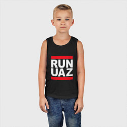 Майка детская хлопок Run UAZ, цвет: черный — фото 2