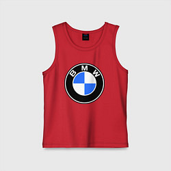 Майка детская хлопок Logo BMW, цвет: красный