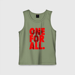 Майка детская хлопок Один за всех, цвет: авокадо