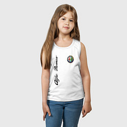 Майка детская хлопок Alfa Romeo Automobiles S p A, цвет: белый — фото 2