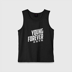 Майка детская хлопок Young Forever, цвет: черный