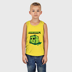 Майка детская хлопок Minecraft Creeper, цвет: желтый — фото 2