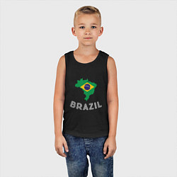 Майка детская хлопок Brazil Country, цвет: черный — фото 2