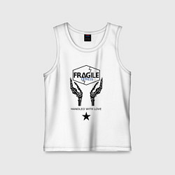 Майка детская хлопок Fragile Express, цвет: белый