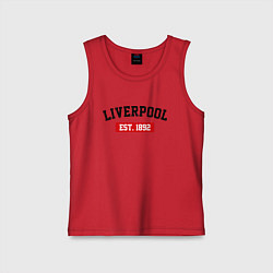 Майка детская хлопок FC Liverpool Est. 1892, цвет: красный