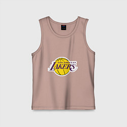 Майка детская хлопок LA Lakers, цвет: пыльно-розовый