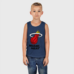 Майка детская хлопок Miami Heat-logo, цвет: тёмно-синий — фото 2