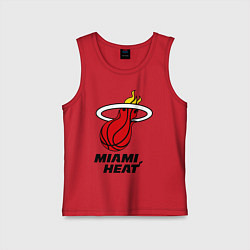 Майка детская хлопок Miami Heat-logo, цвет: красный