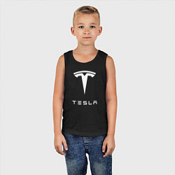 Майка детская хлопок TESLA Mobile, цвет: черный — фото 2