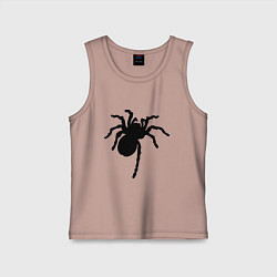 Майка детская хлопок Черный паук, цвет: пыльно-розовый