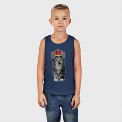 Майка детская хлопок Meow kitten, цвет: тёмно-синий — фото 2