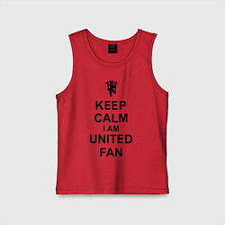 Майка детская хлопок Keep Calm & United fan, цвет: красный