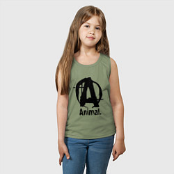Майка детская хлопок Animal Logo, цвет: авокадо — фото 2